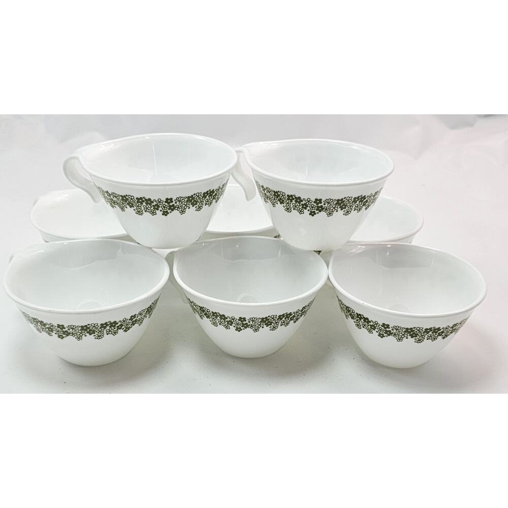 Vintage Corelle by Corning Crazy Daisy Spring Blossom Coffee Tea Cups Set Of 8